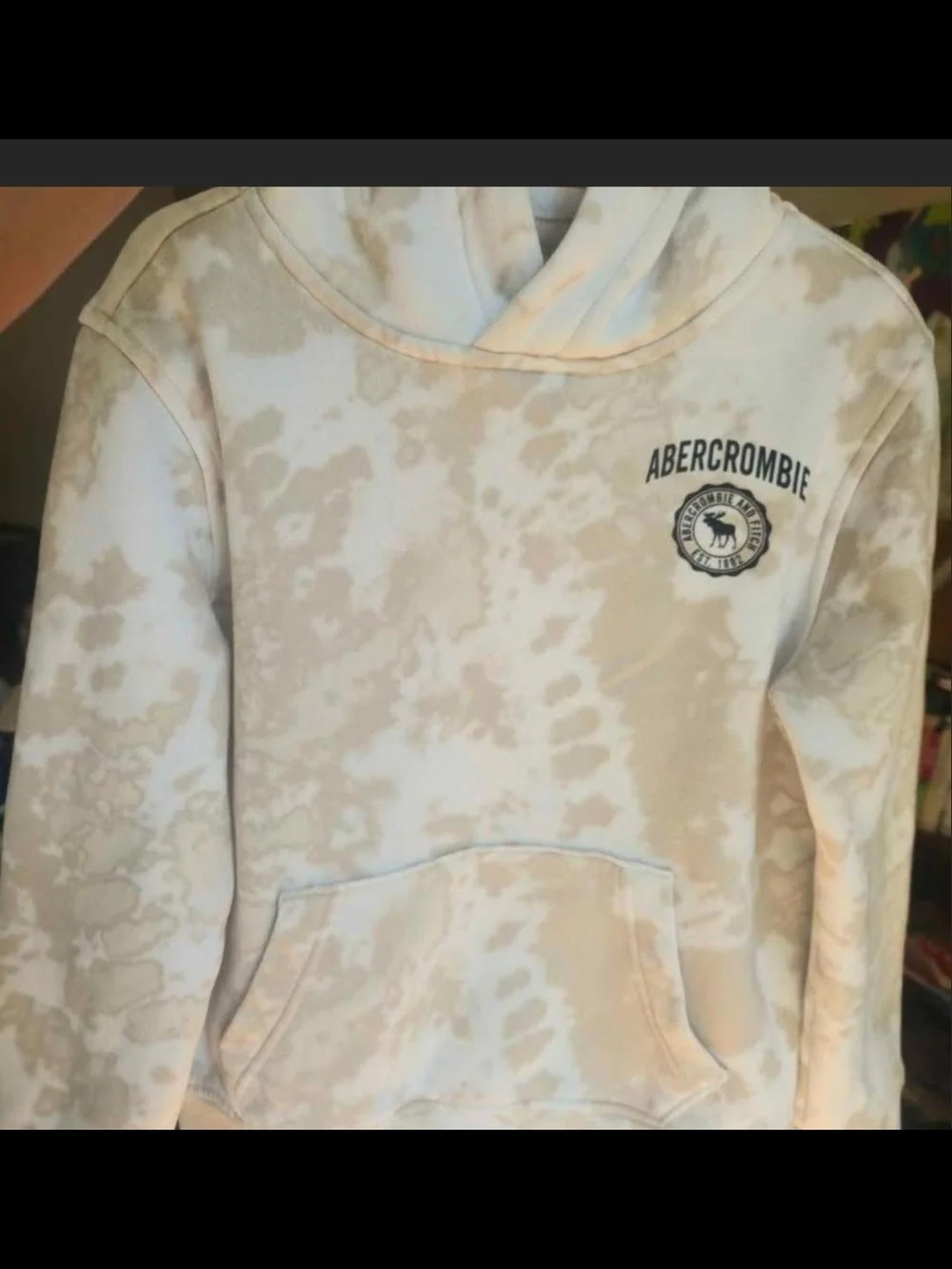 abercrombie kids Cream and Tan Pullover Hoodie